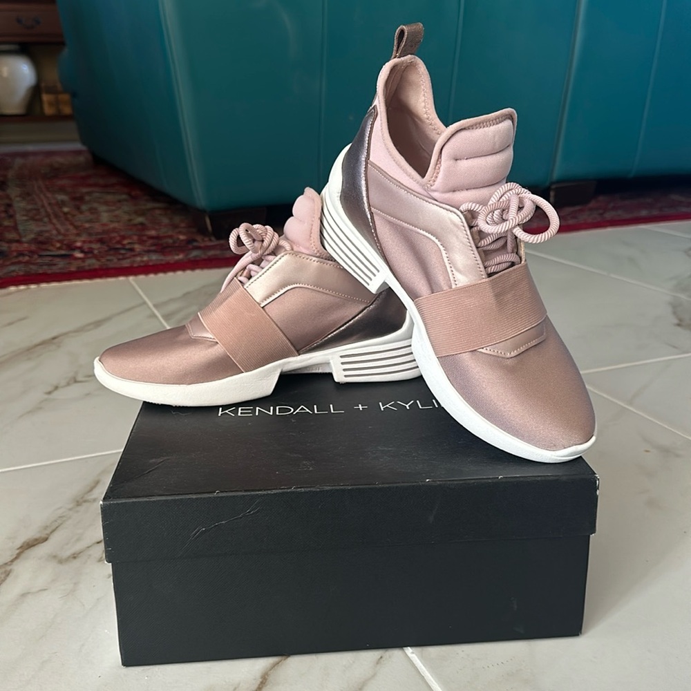 Kendall + Kylie Light Pink Fabric Sneakers